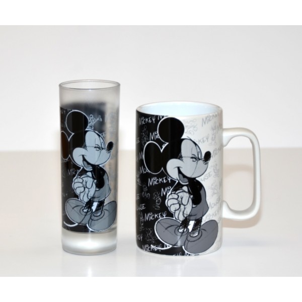 Mickey Mouse Patterned glass and Mug Set